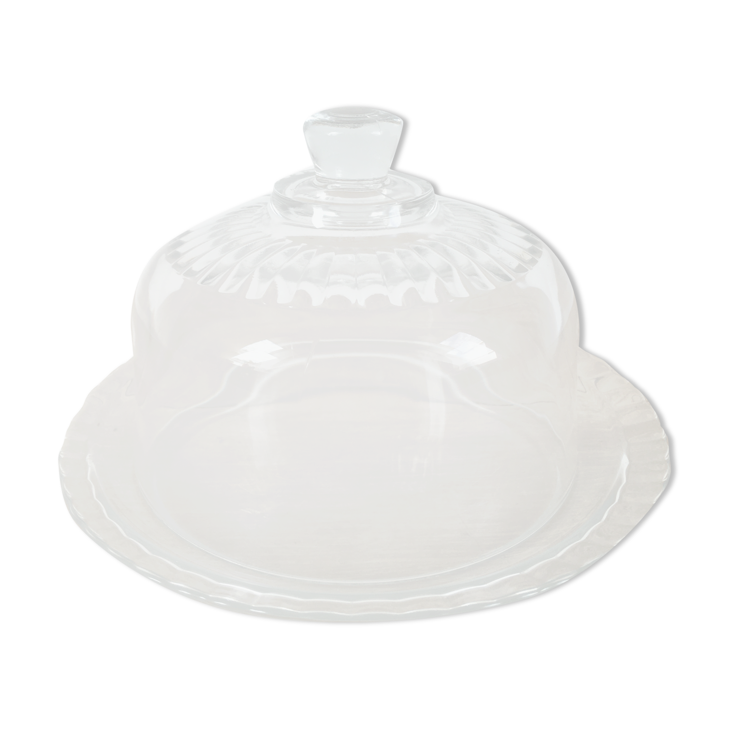 Arcoroc glass cheese or dessert bell