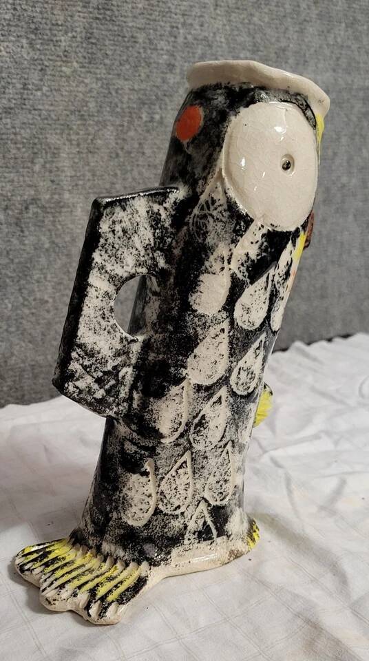 Ceramic vase representing a stylized fish, 20th century