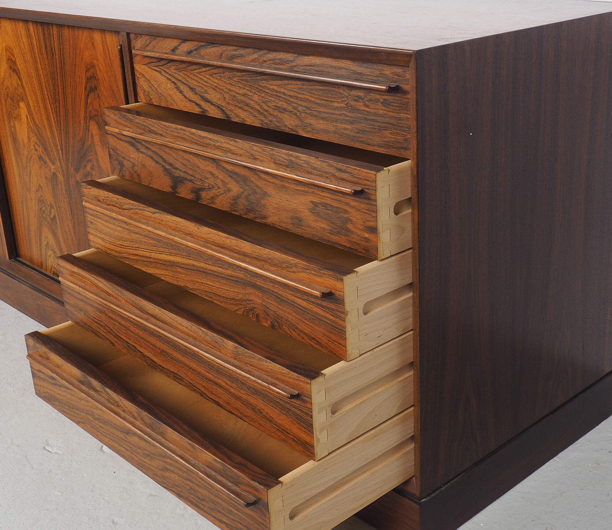 HP Hansen rosewood sideboard with bookcase, 1960's