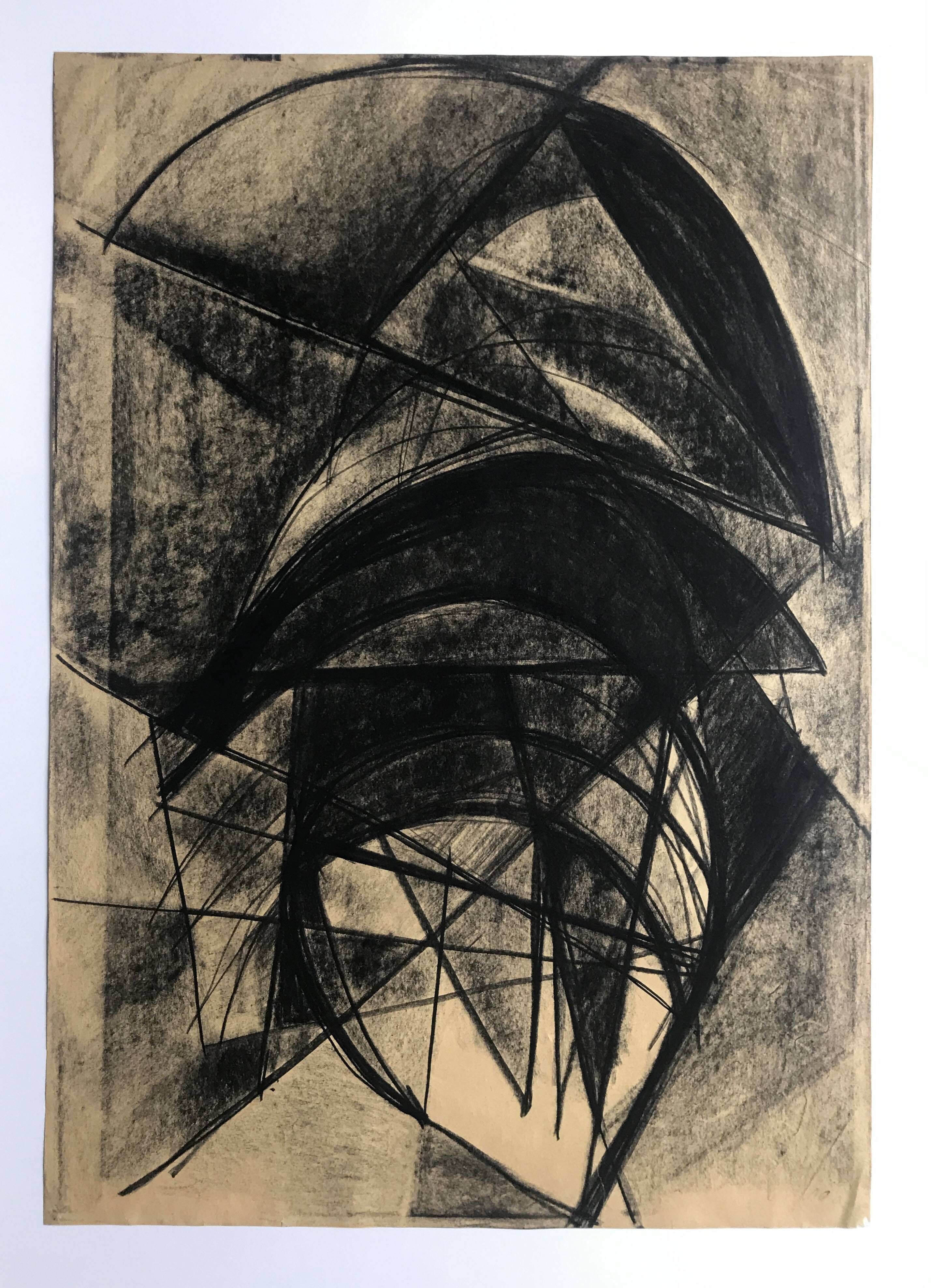 heide lindecke, untitled, circa 1960-70. charcoal on paper