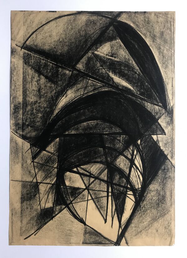 heide lindecke, sans titre, vers 1960-70. fusain sur papier