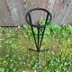 Antique copper ashtray on wrought iron stand twisted black vintage