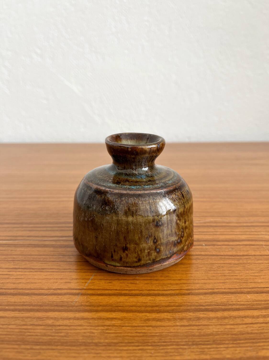 Vintage flamed stoneware vase