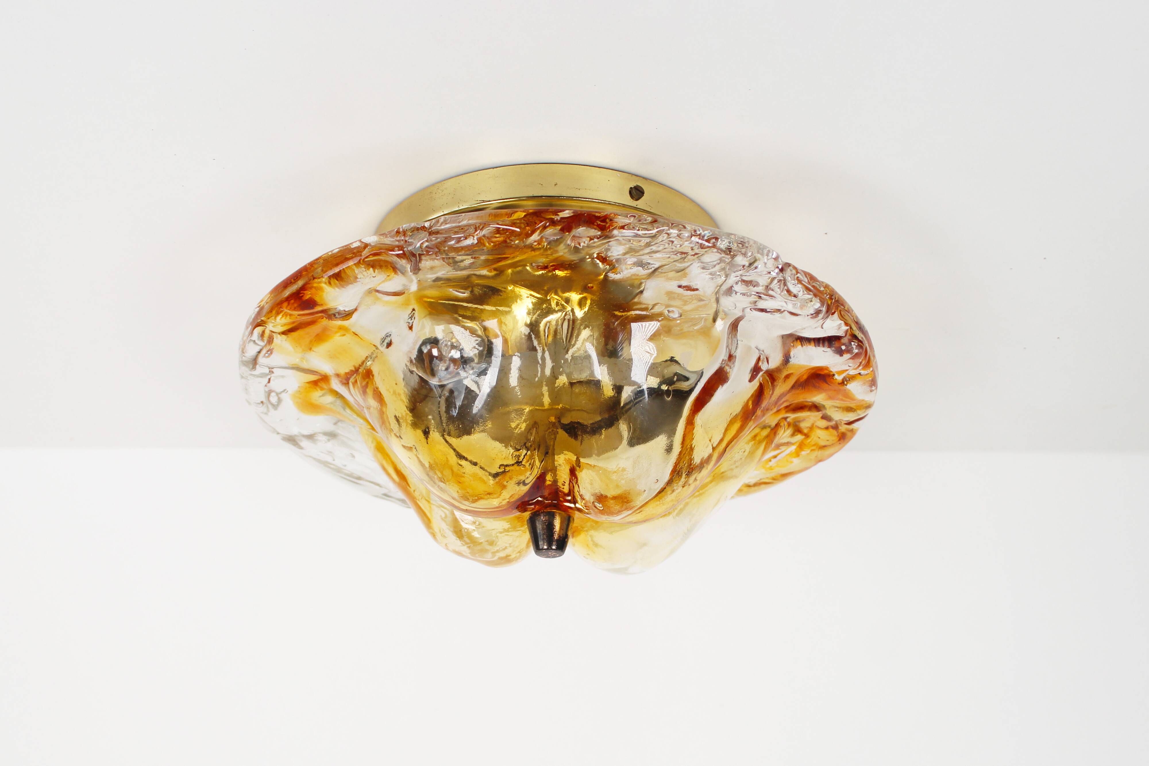 Vintage 1970's Muranoglass flush mount light