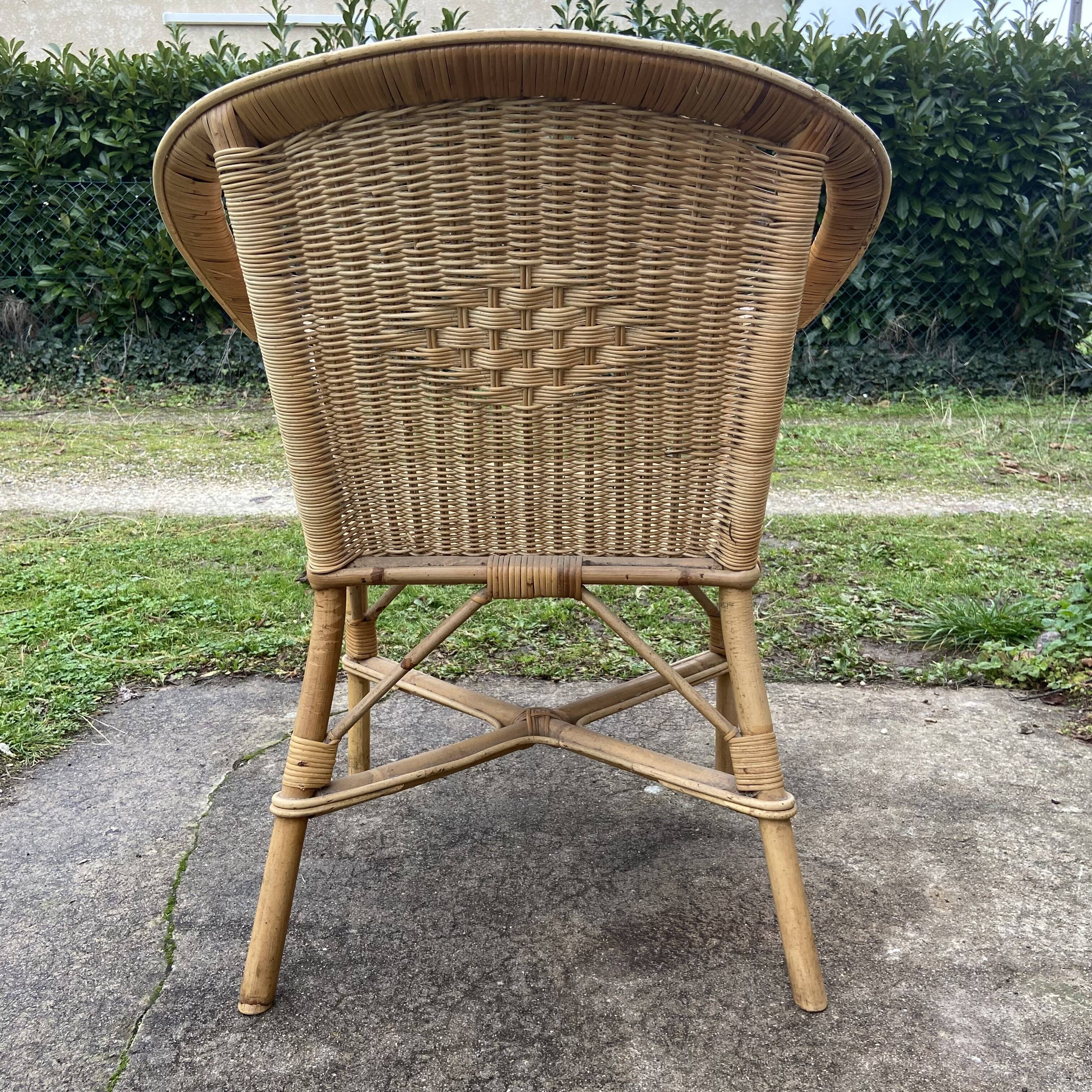 Rattan armchair