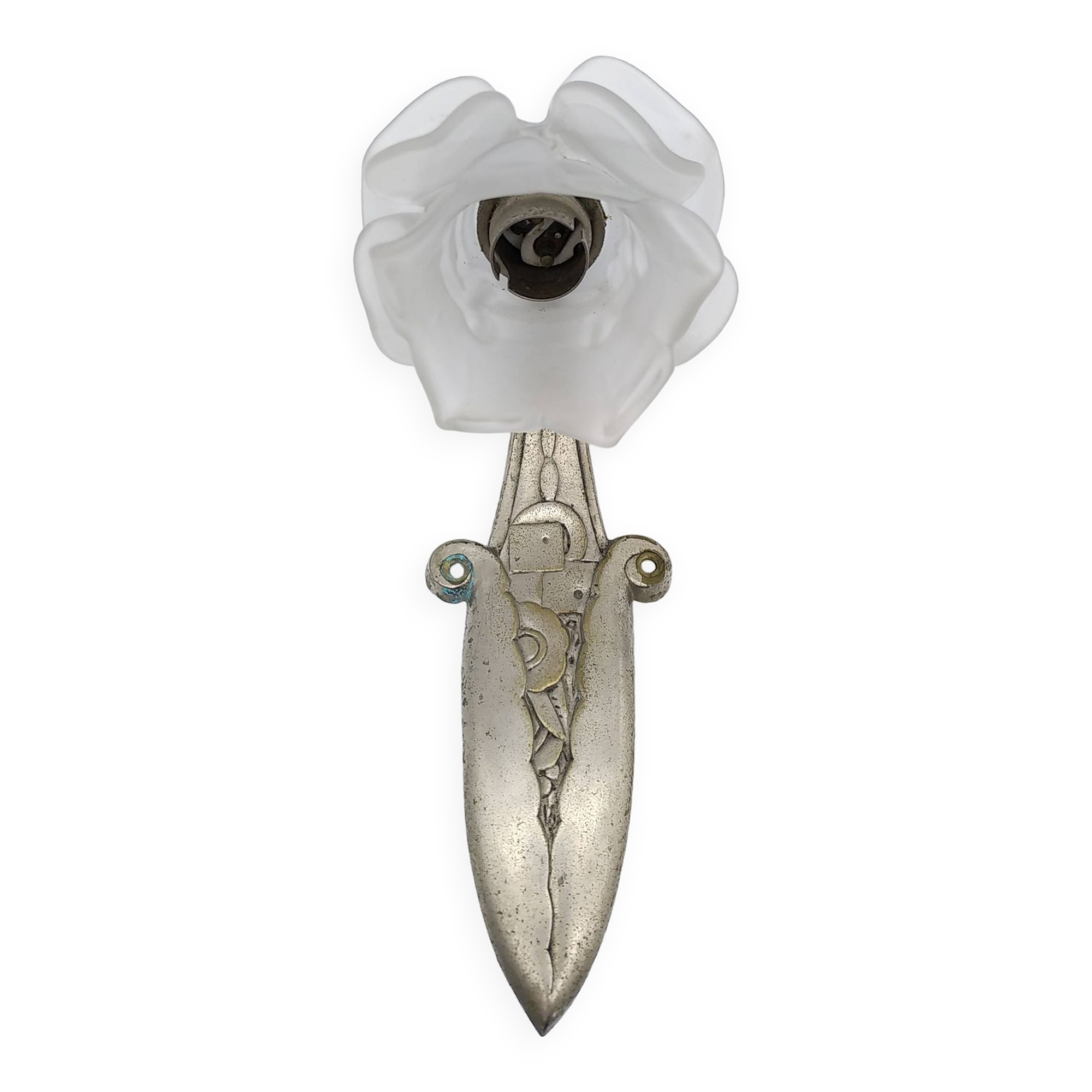 Art Deco wall light. Rose in glass paste.