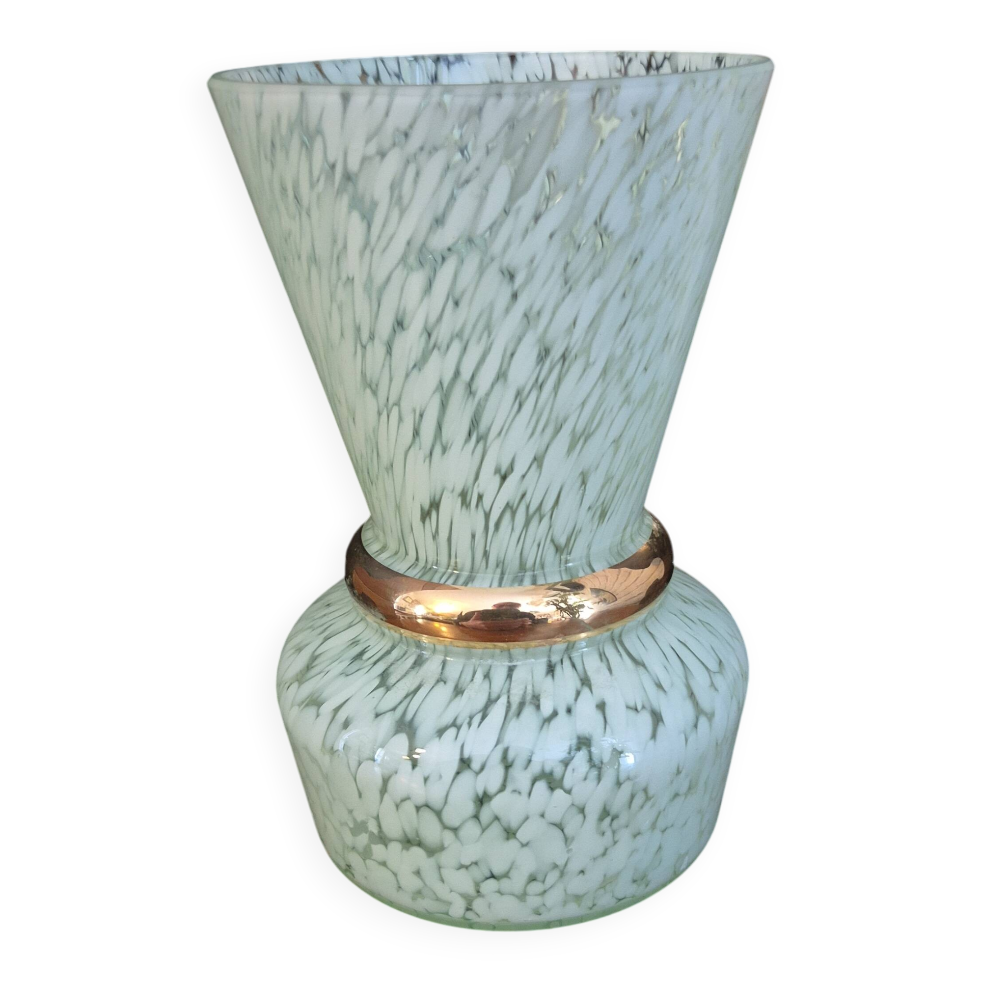 Vintage 50s Clichy glass vase