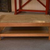 Coffee table in oak and oak veneer from Belgian manufacture