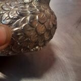 Silver metal sugar bowl