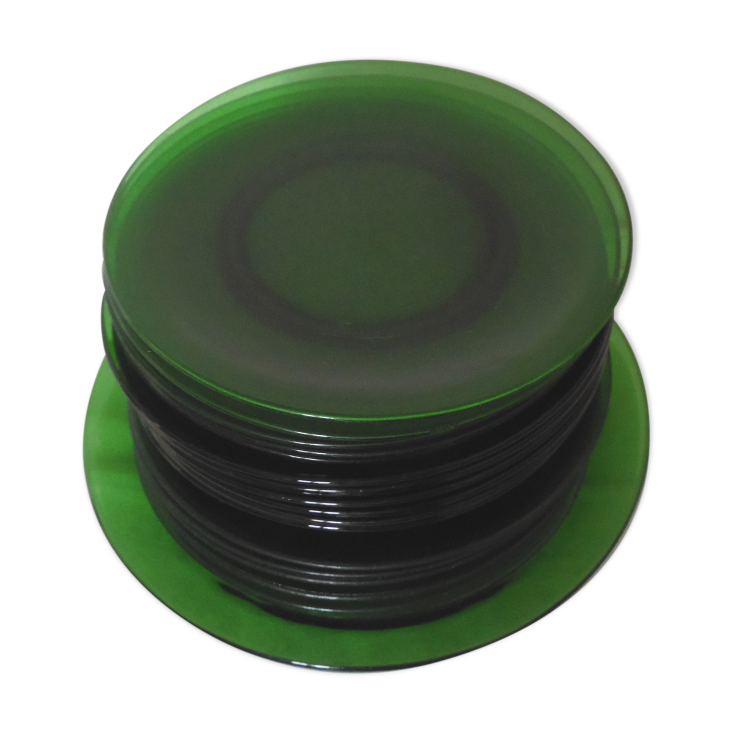 Service 19 pieces Vereco vert transparent