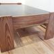 Table basse pin et verre fumé