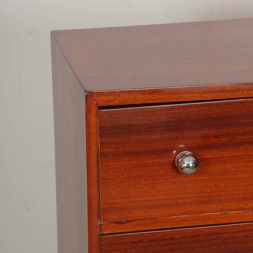 Large Art Deco mahogany chest of drawers from the 1940s.