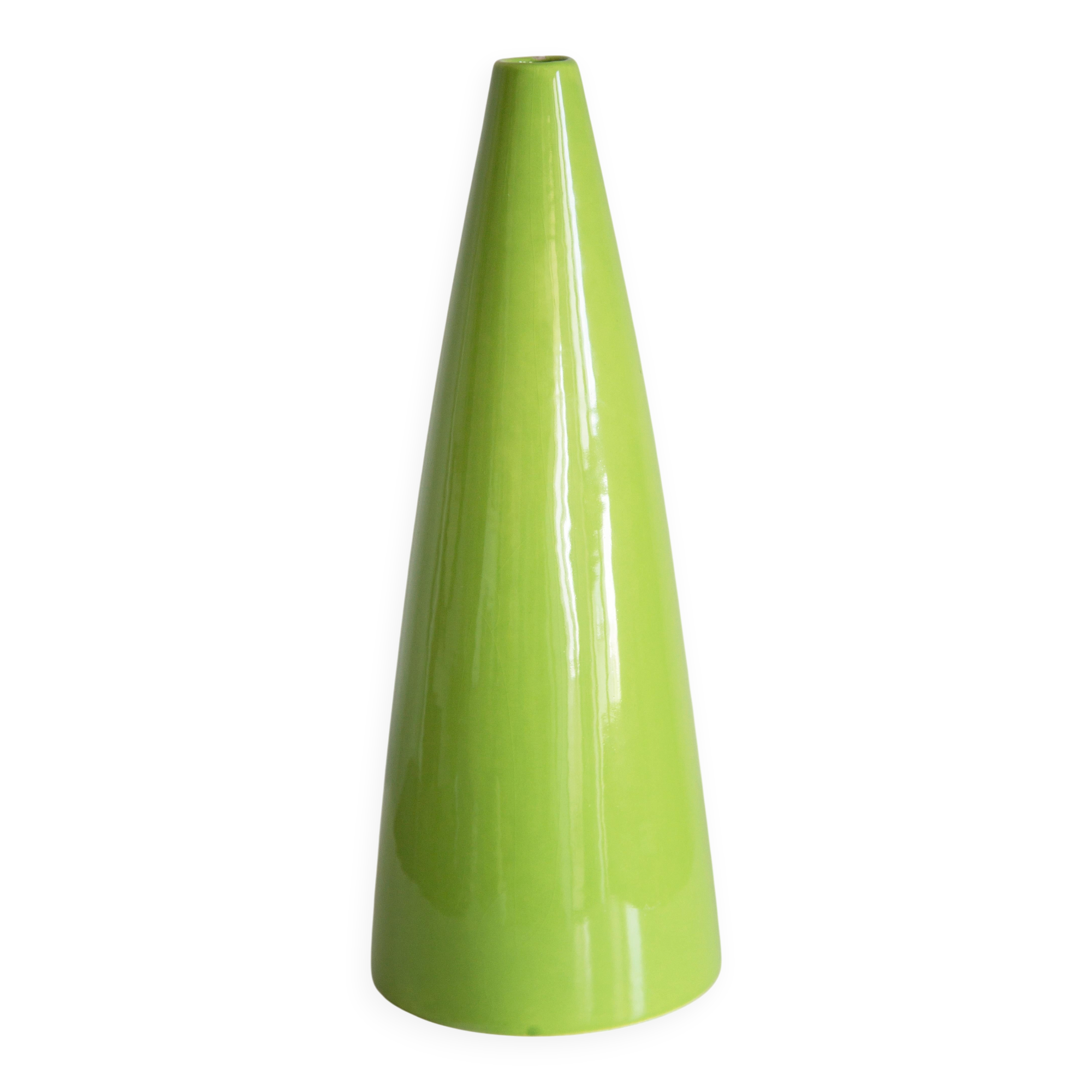 Vase Vert Artistique en Céramique Vintage du Milieu du Siècle, Europe, Années 1970