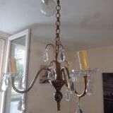 3-spoke brass chandelier