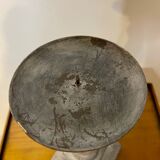 Gray patinated wooden candle holder