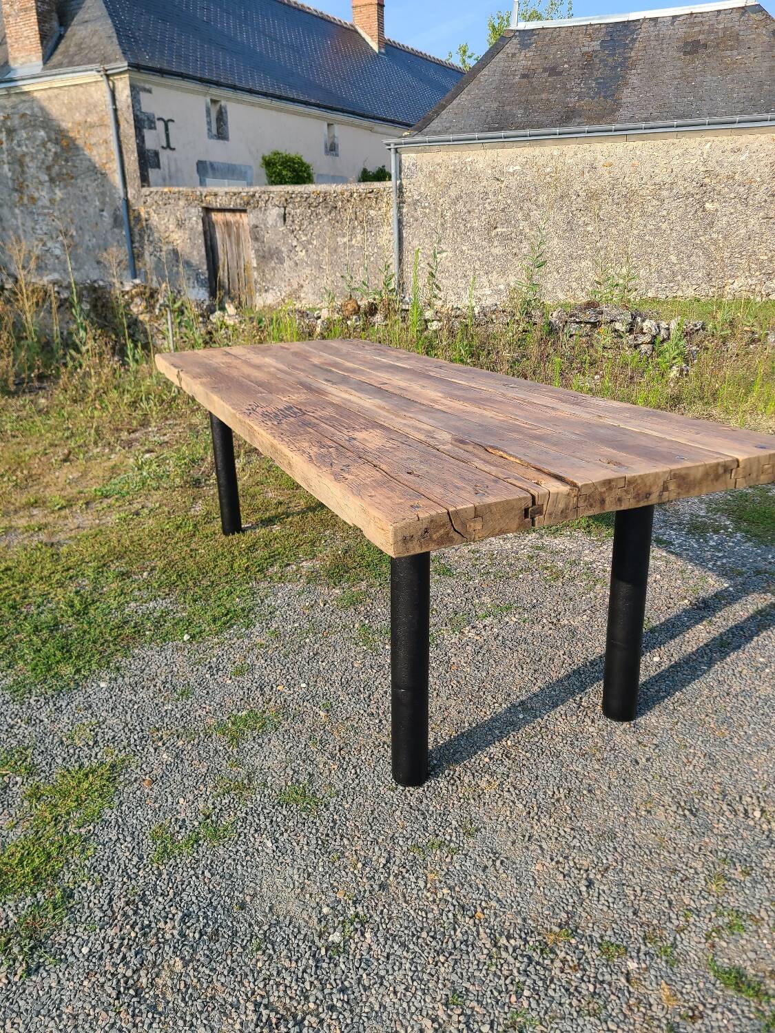 Early 20th century farmhouse table giant workbench