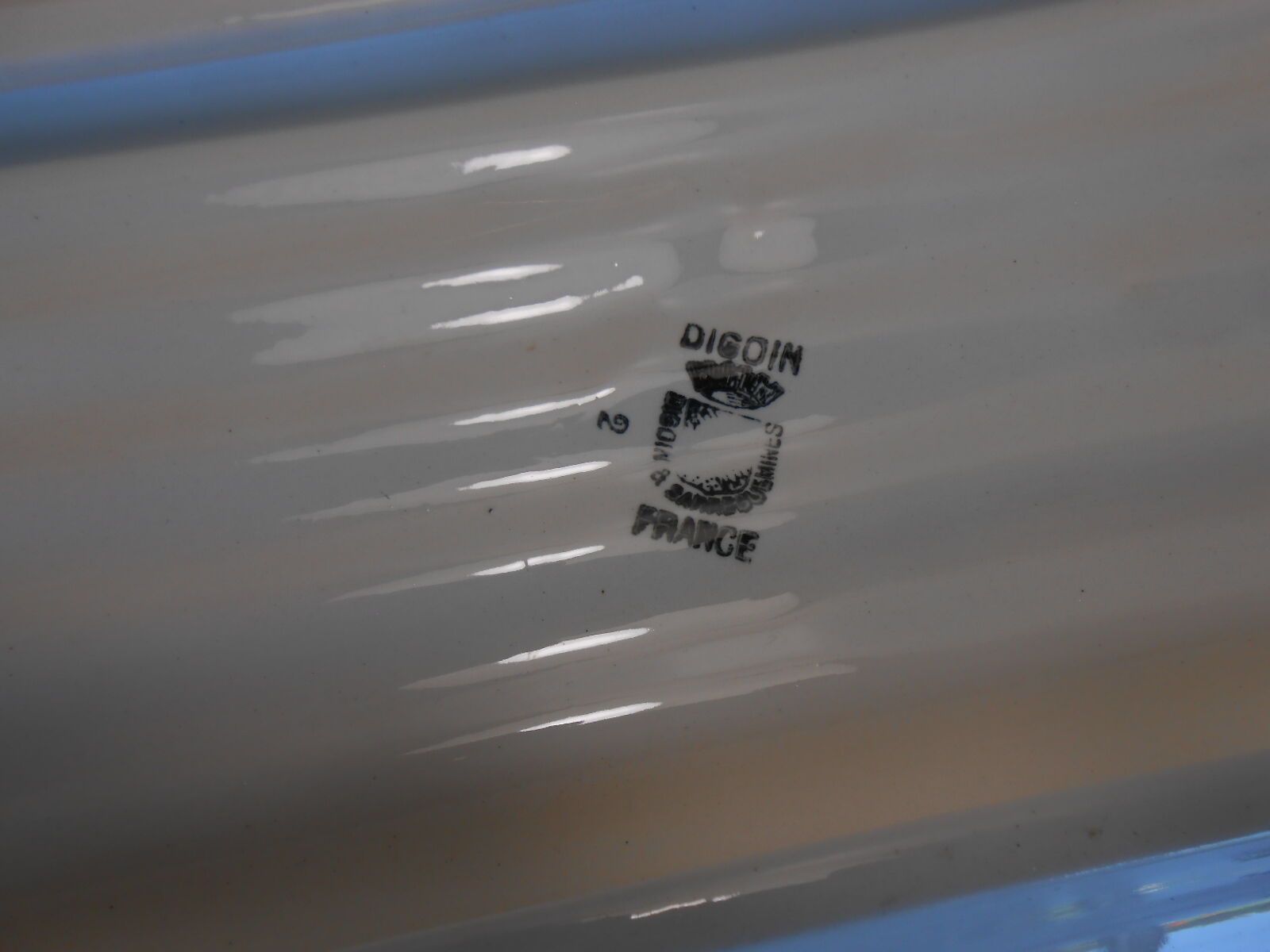 Dish asparagus Digoin Sarreguemines 1950s