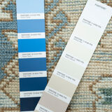 Distressed Vintage Blue Turkish Rug 4'1" X 6'9"