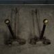 Pair of 19th century iron and brass andirons