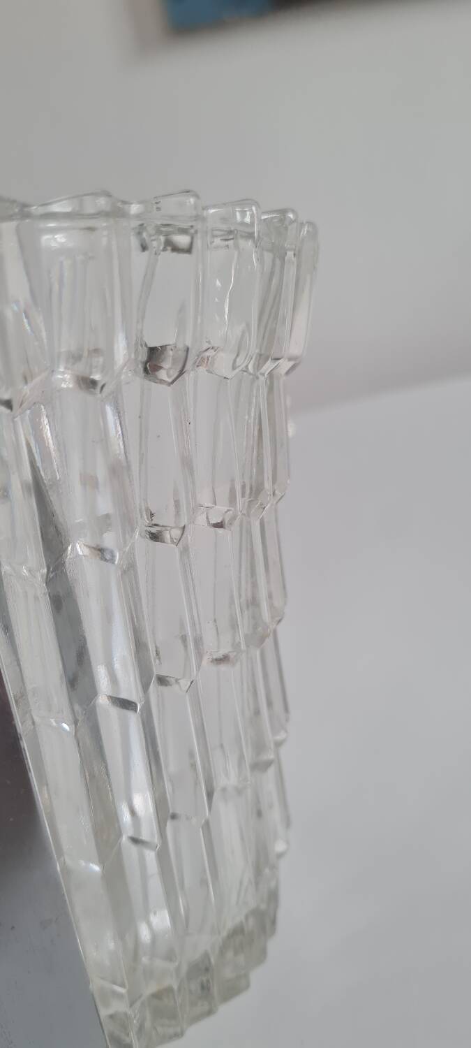 Crystal ice bucket and stainless steel tongs