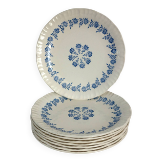 8 assiettes plates modèle Dany, Digoin Sarreguemines