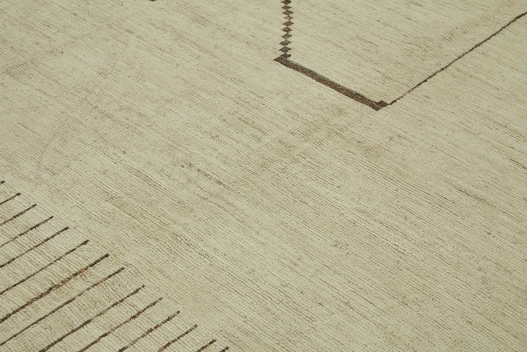 Handwoven Turkish Rustic 277 cm x 370 cm Beige Wool Carpet