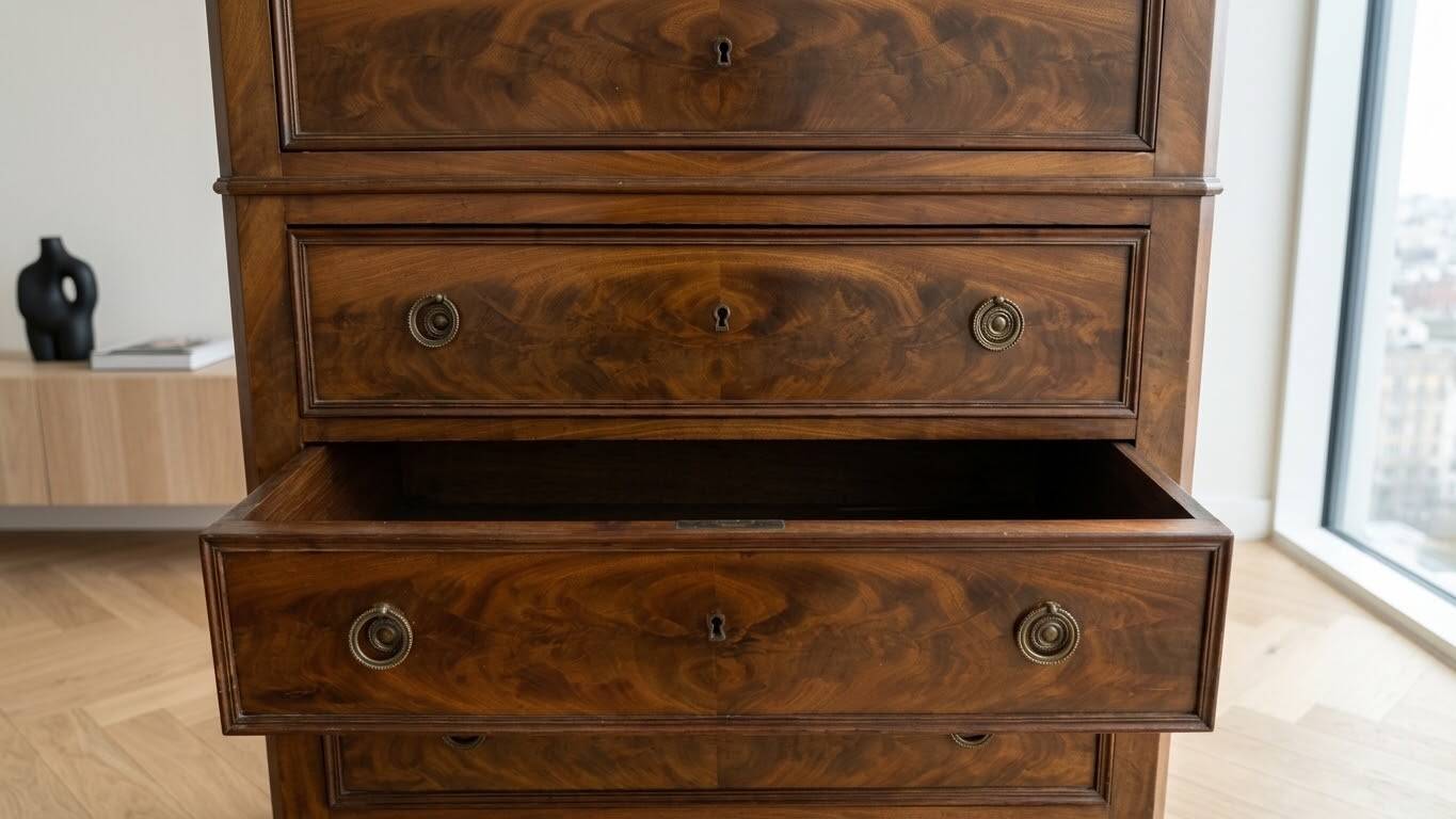 Set of 1 Napoleon III wooden chest of drawers