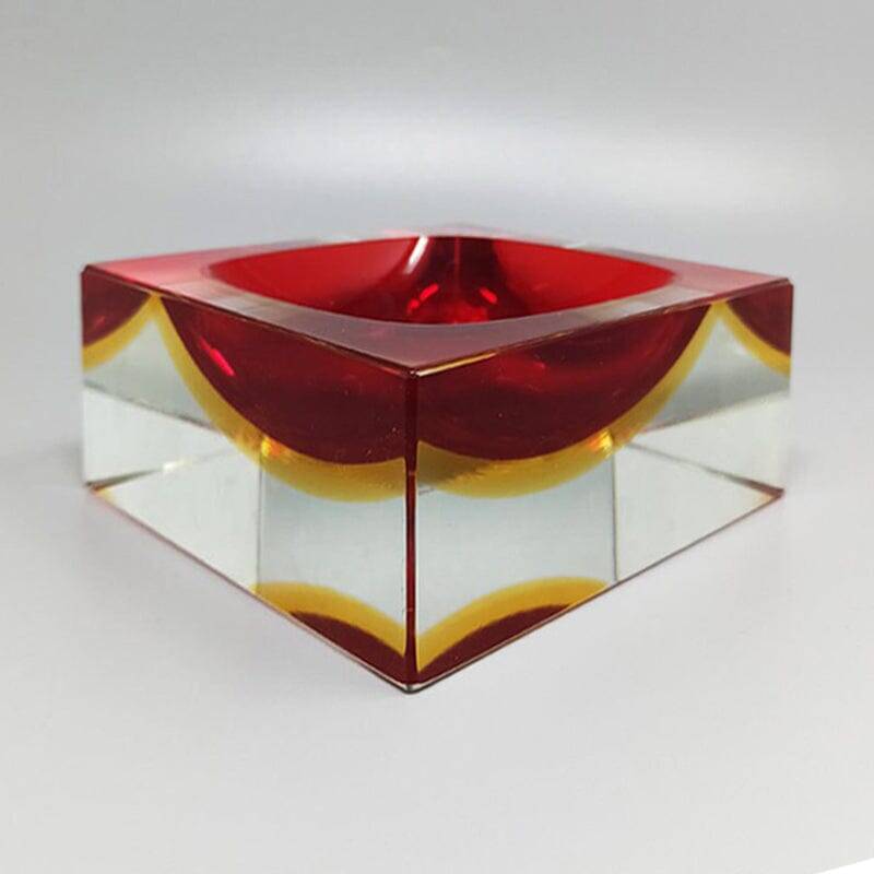 1960s Mid-Century Modern Flavio Poli for Seguso Sommerso Murano Glass Bowl