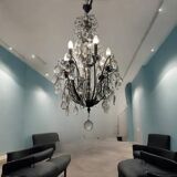 Antique Large Bronze Crystal Chandelier 1920/40’s