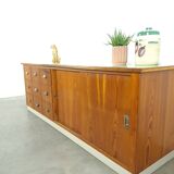 meuble de métier en bois ancien avec lame en formica