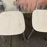 2 White Formica chairs