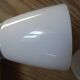 Pair of stainless steel and opaline wall lamps