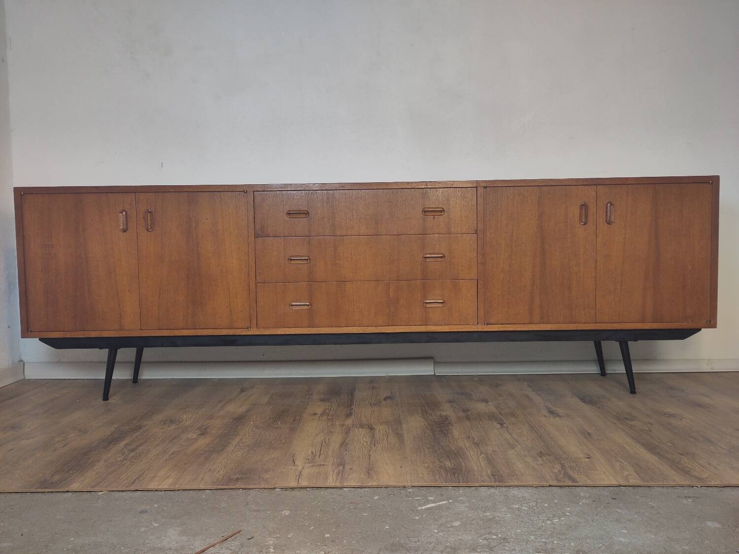 Scandinavian teak and metal sideboard