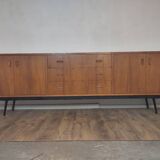 Scandinavian teak and metal sideboard