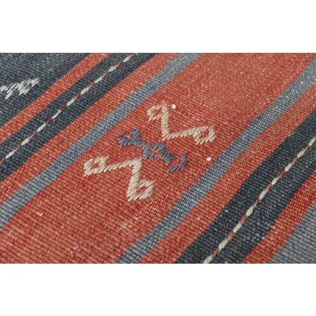 1970s Turkish Oushak Handmade Wool Cotton Red Runner Rug 74x338