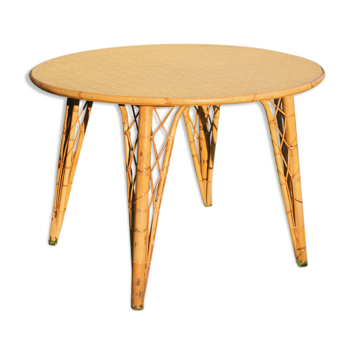 Table à manger en rotin vintage | Selency