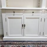 White bookcase library cabinet bookcase with ladder