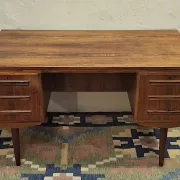 Rosewood mid century double sided desk by J Svenstrup, Denmark 1960s
