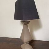 Turned wood lamp