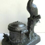 Old ink 1900, in regulation, sculpture paon and turtle art nouveau era