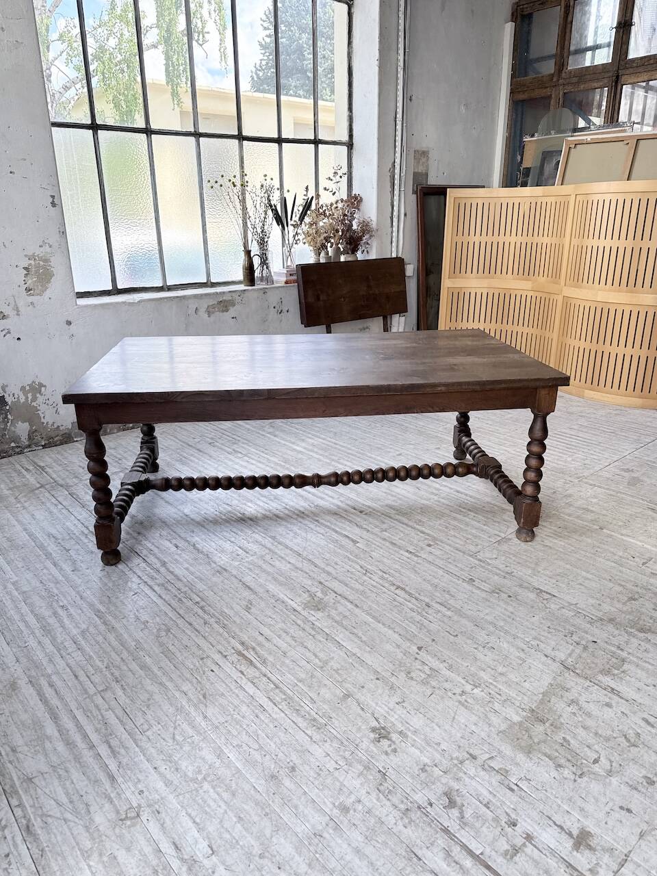 Solid oak table 1900 drapery style XL 280cm with extensions