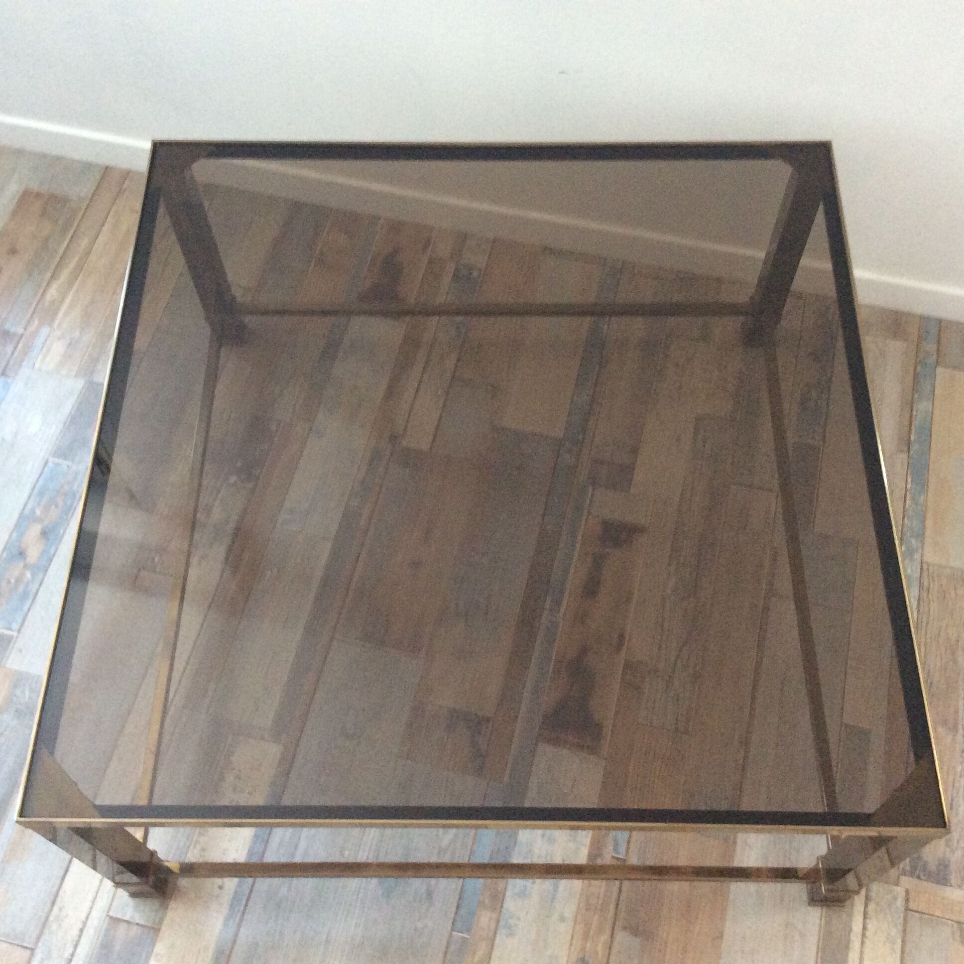 Belgo Chrome coffee table in vintage 70s brass