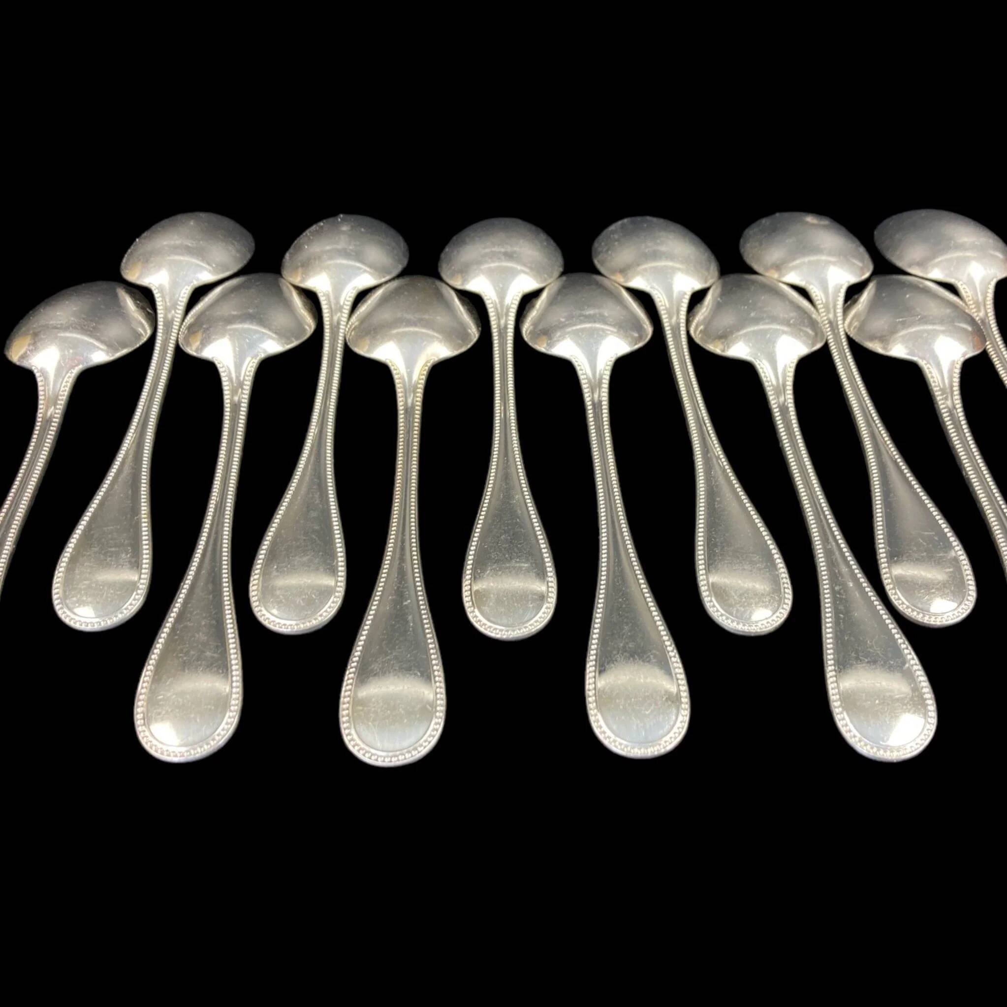 Christofle house model pearls 12 large table spoons