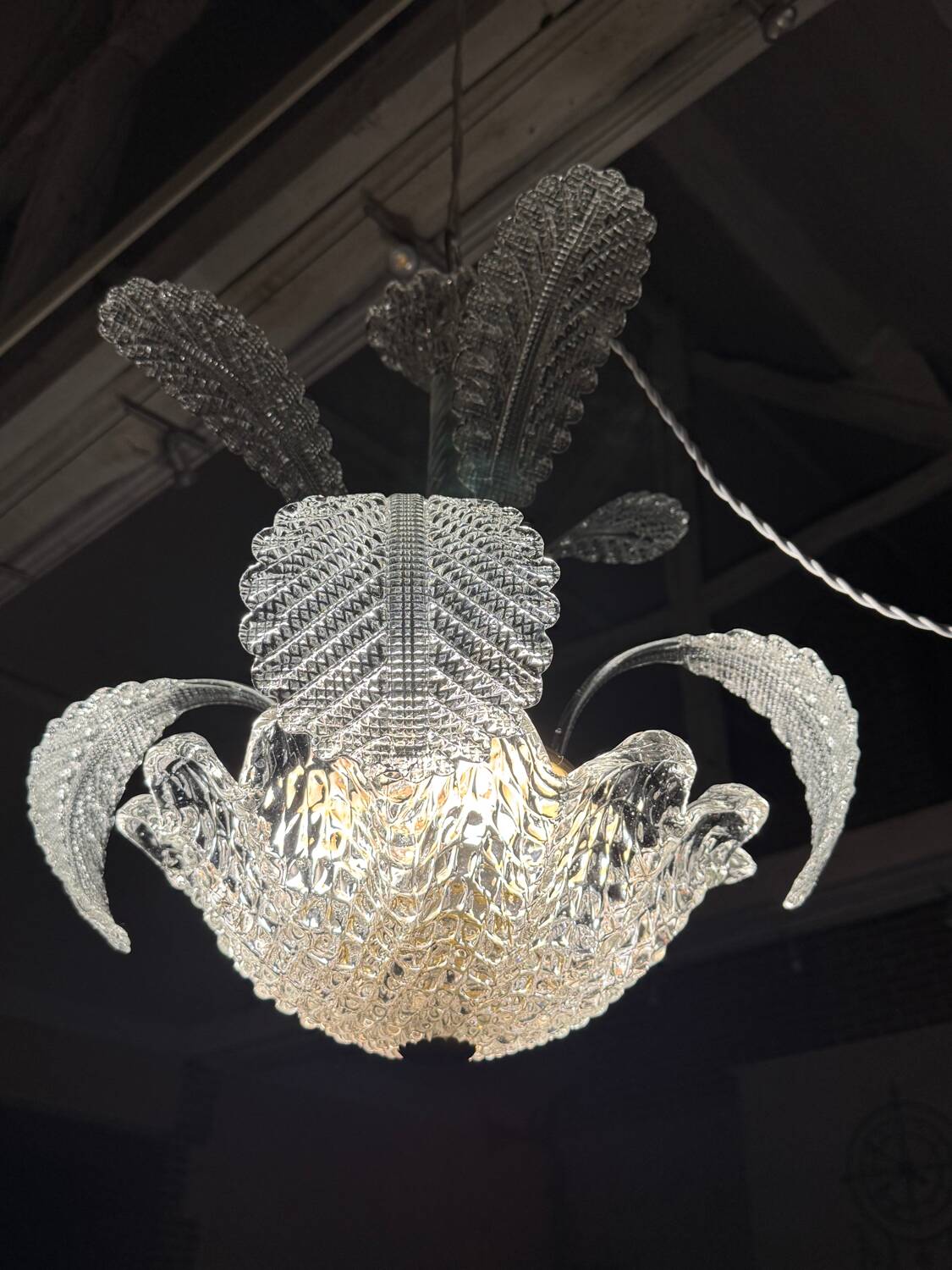 Lustre art déco barovier et toso, en verre de murano, années  1940