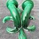 Sconce candlesticks fleur de lys in green ceramic