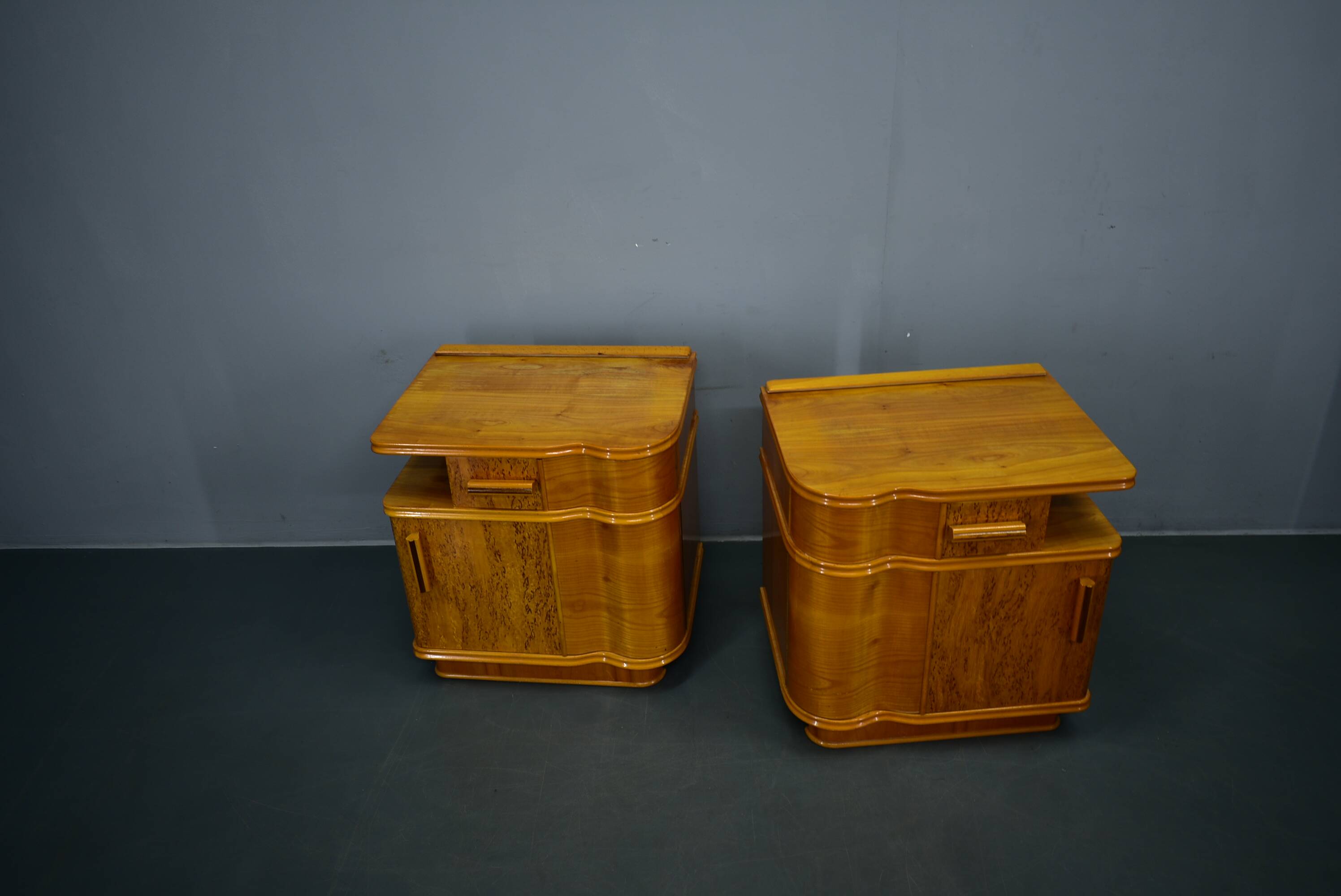 1939s pair of Art Deco bedside tables, Czechoslovakia