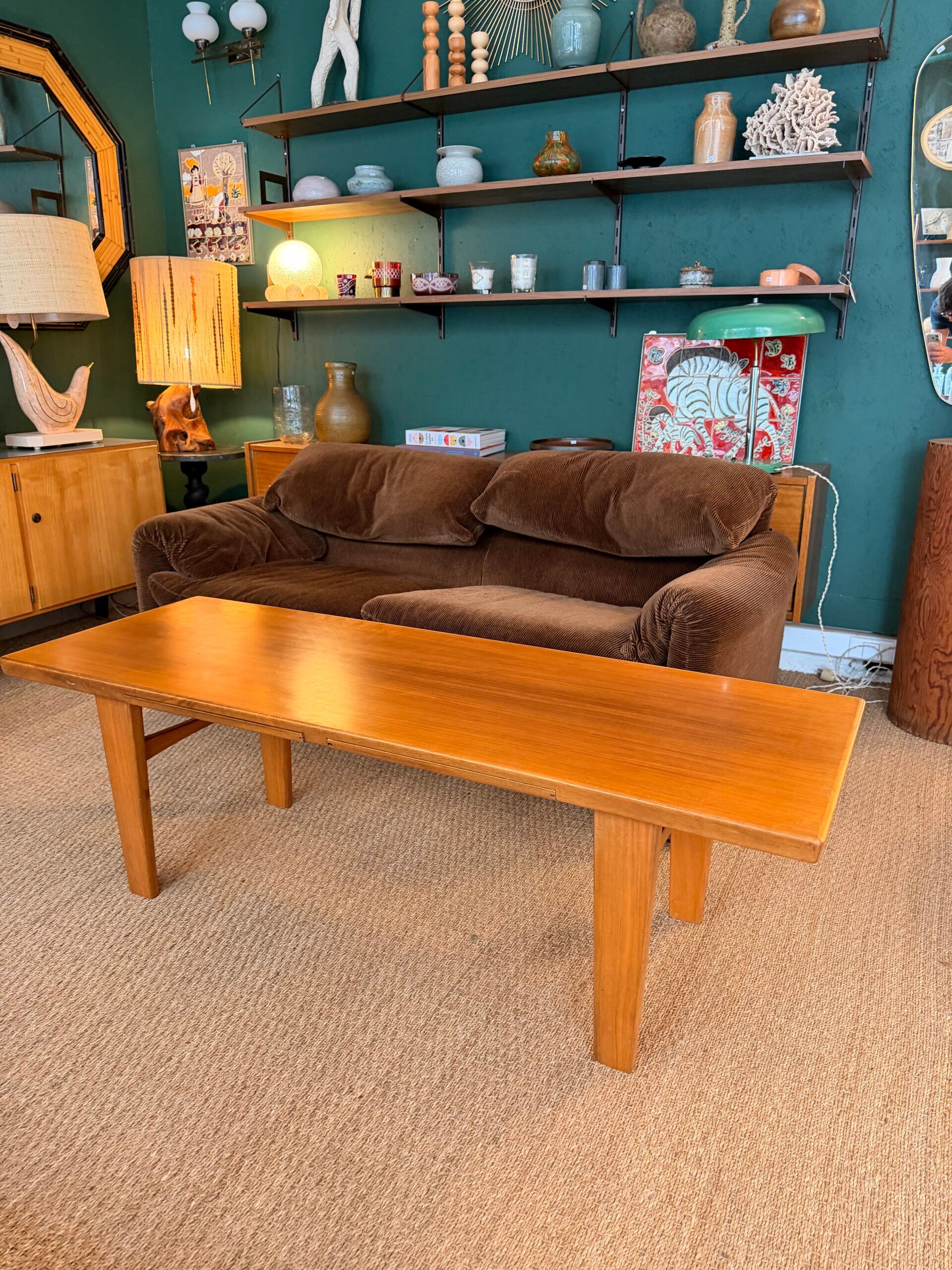 Table basse Wilhelm Renz des années 60 en hêtre