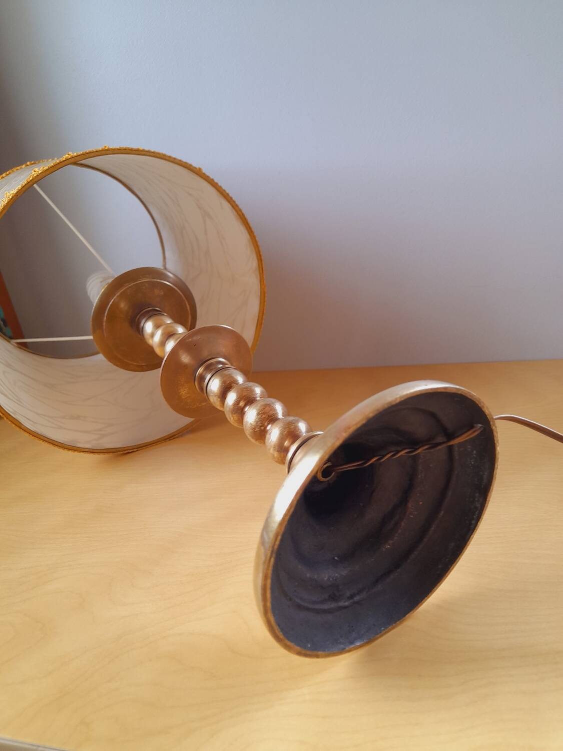 Turned brass lamp, 1960.