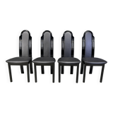 Postmodern lacquered wood italian dining chairs, 1980s
