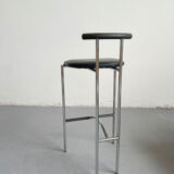 Italian Postmodern Black Tokyo Stool by Rodney Kinsman for Bieffeplast, 1985
